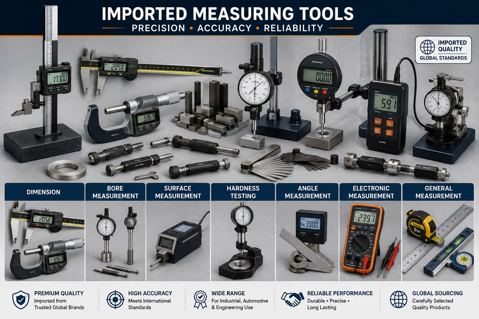 Measuring Tools Importer in India | Precision Measuring Tools Supplier