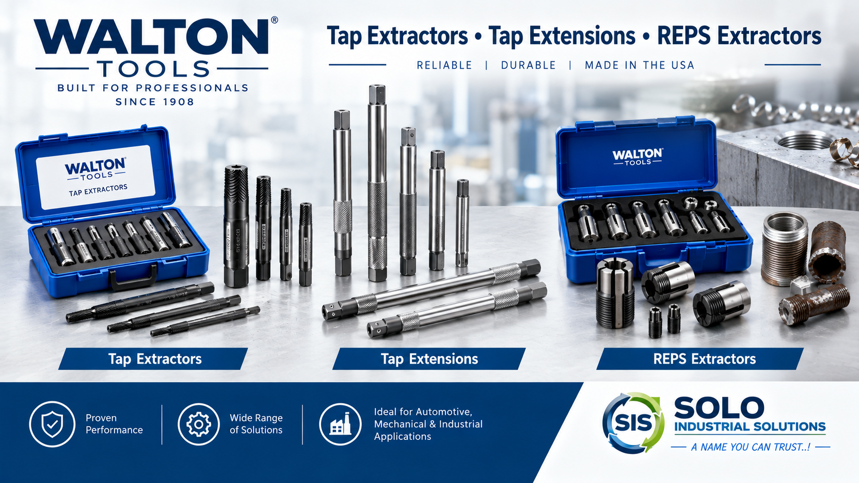Walton Tools – Tap Extractors, Tap Extensions & REPS Extractors