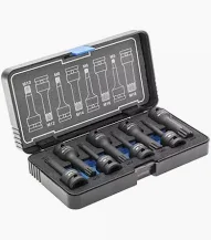 HOGERT HT6R006 Spline impact bit sockets kit Spline 8 pcs, 1/2", CrMo