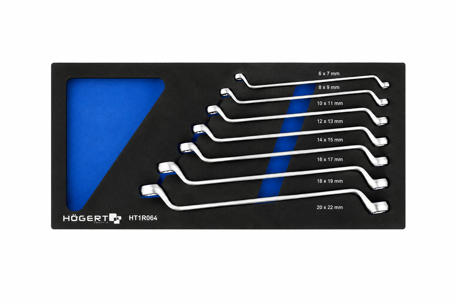 HOGERT HT7G122 Double open-end spanner set, 7 pcs