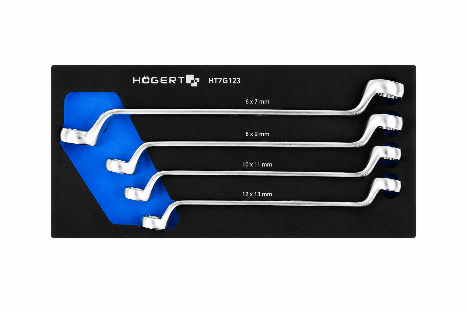 HOGERT HT7G123 Double open-end spanner set, 4 pcs
