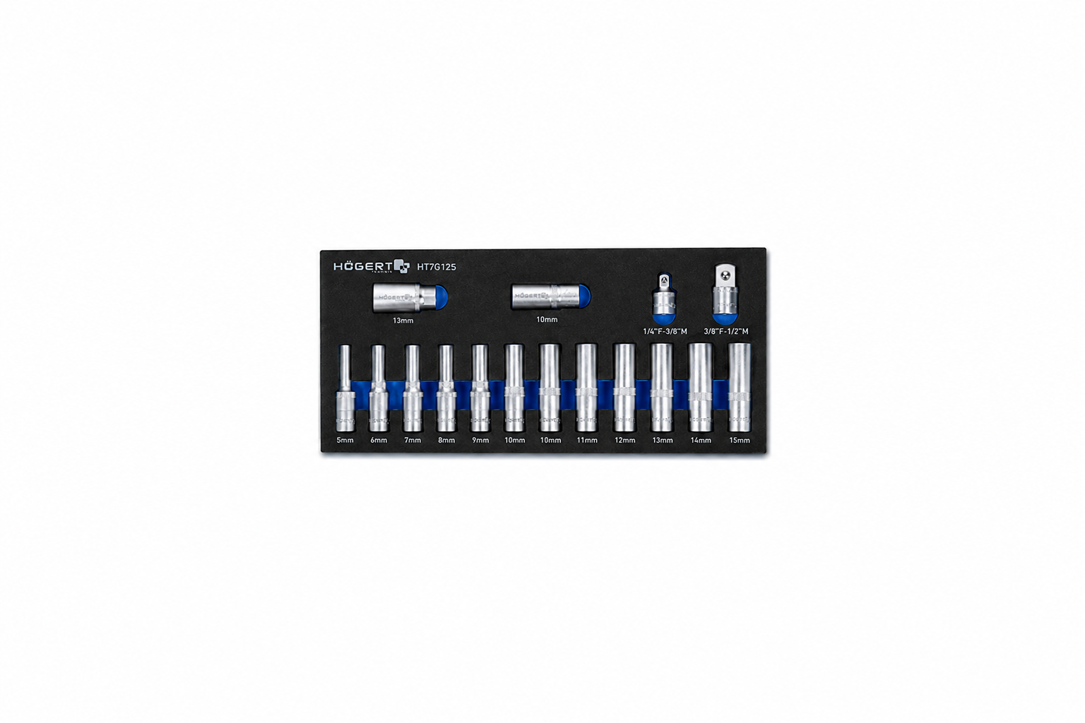 HOGERT HT7G125 Sockets set, 15 pcs