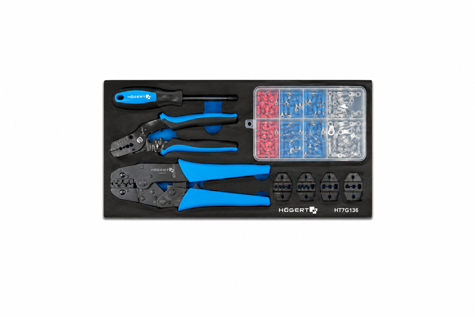 HOGERT HT7G161 Set of crimping pliers 158 pcs.