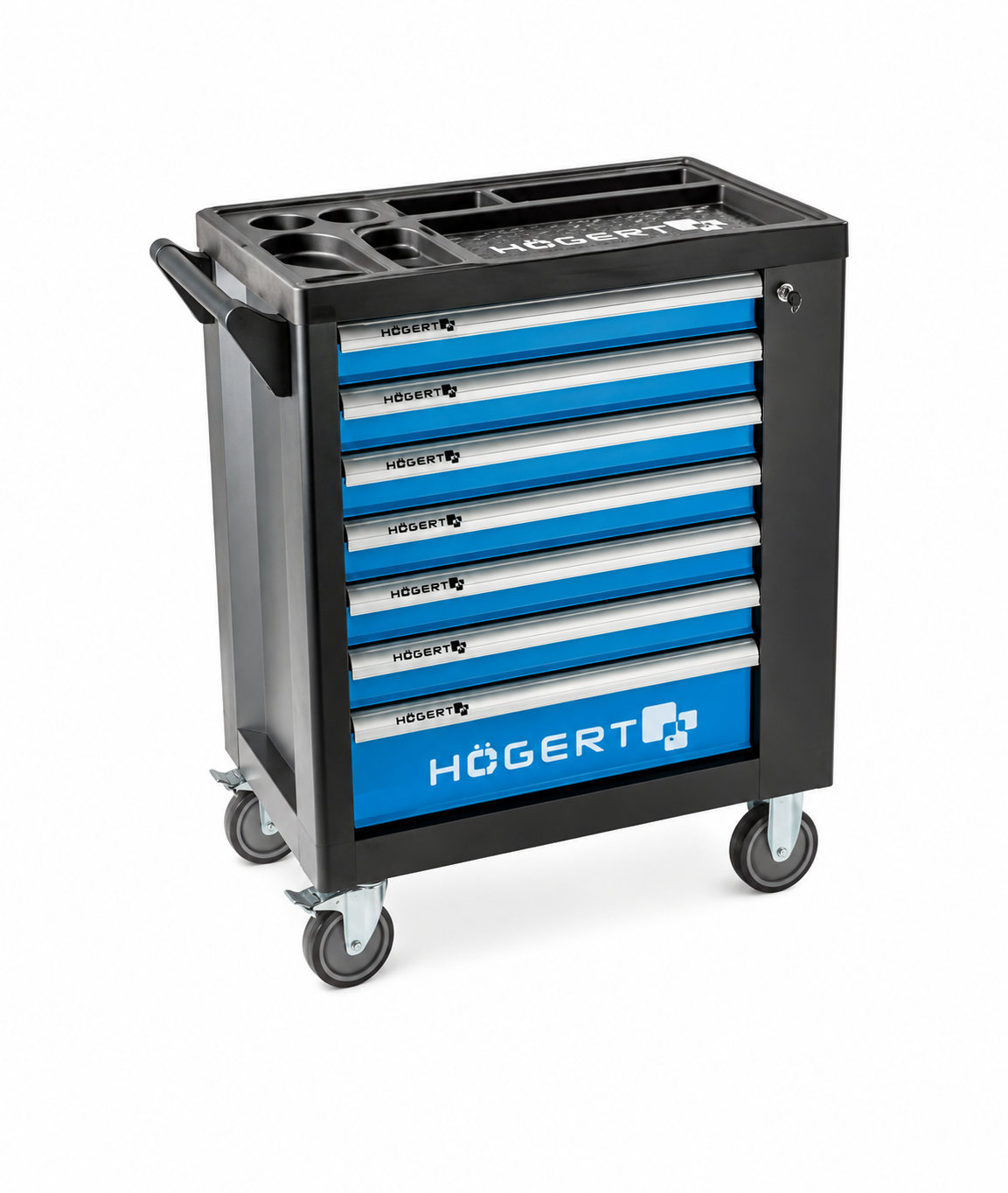 HOGERT HT7G049 Empty Trolley, 7 drawers with side door