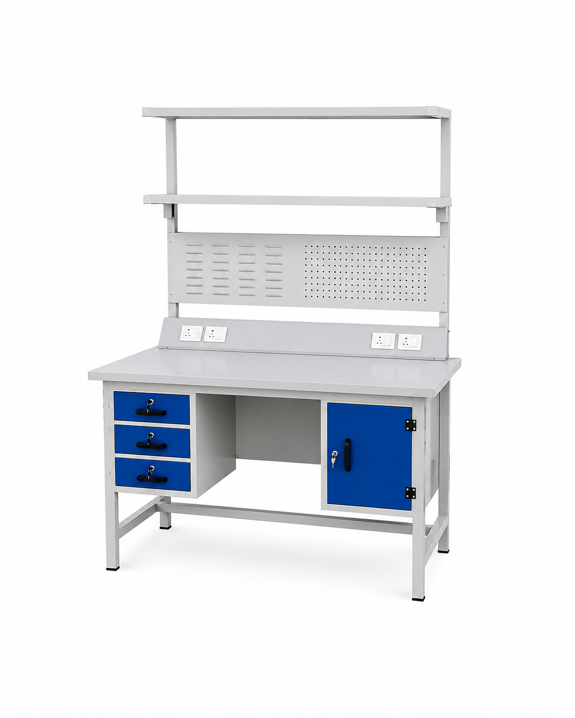 Industrial Workbench with Storage Cabinet