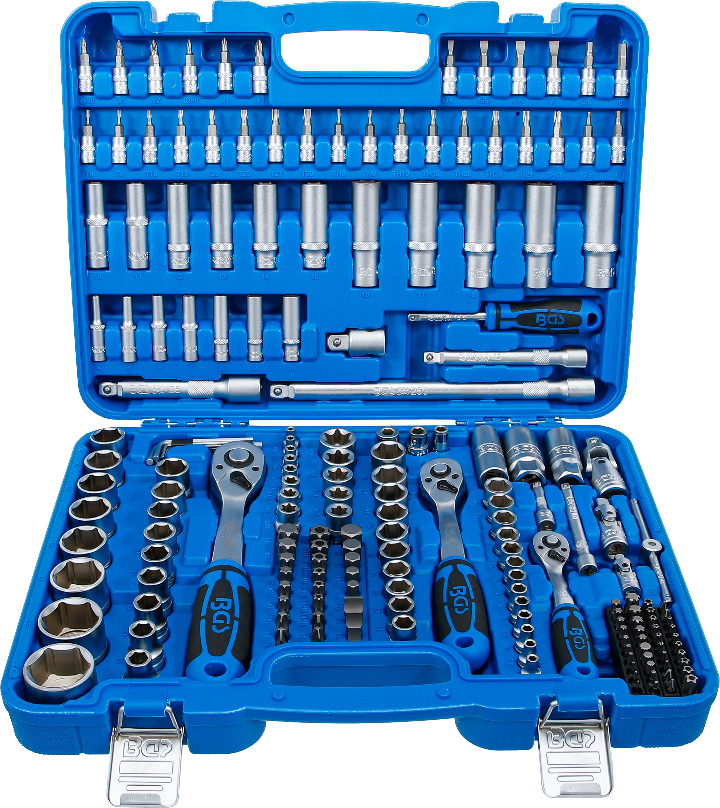 BGS Technic 2243 192-Piece Socket Set, 1/4" + 3/8" + 1/2" Drive, Pro Torque® Hexagon Sockets