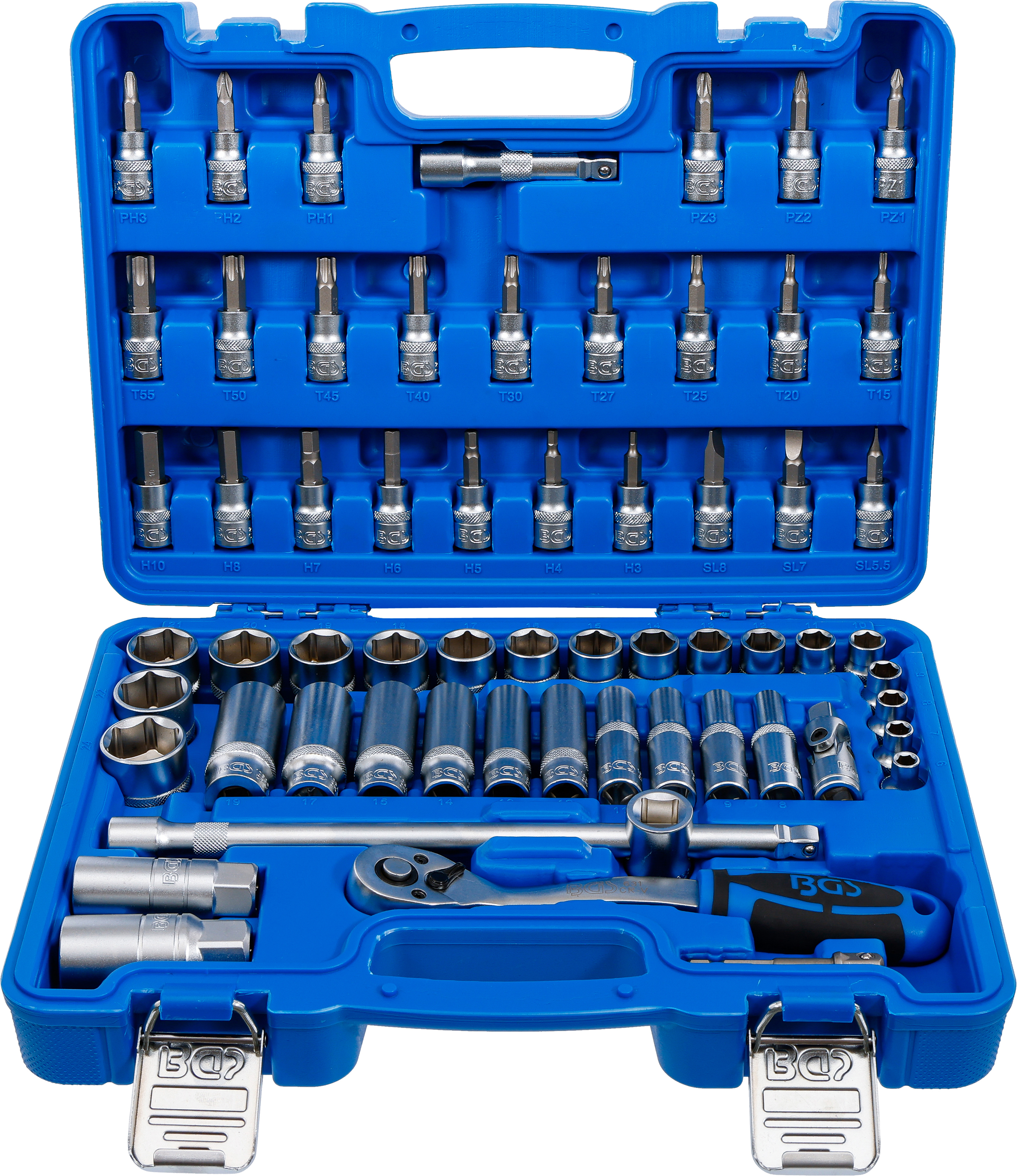 BGS Technic 2218 61-Piece 3/8 Inch Socket Set