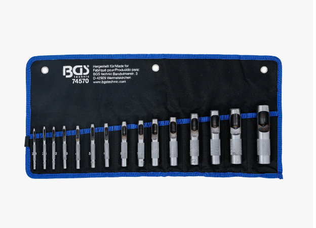 BGS Technic 74570 Hole Punch Set 2–22 mm, 15 Pieces