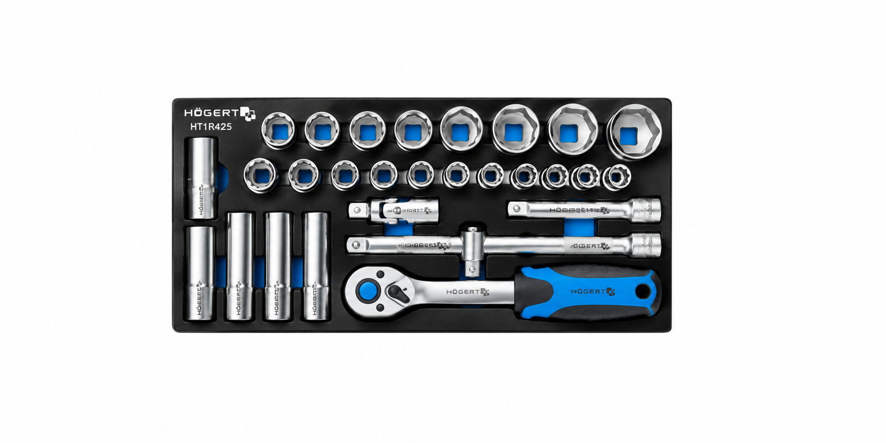 HOGERT HT1A213 Socket 1/2“, hexagon metric,CrV steel, 13 mm DIN 3124◻◻