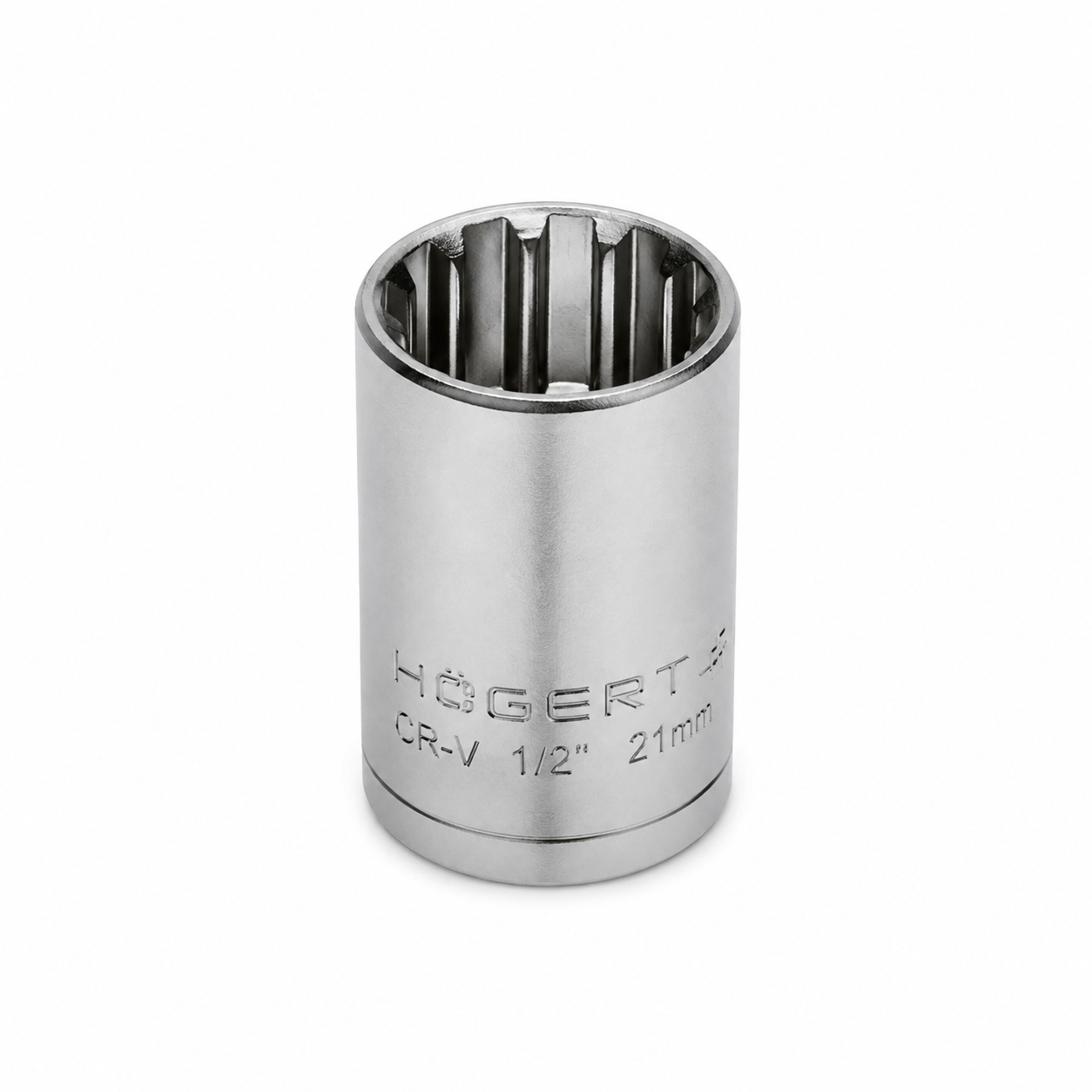 HOGERT HT1A416 Spline socket 1/2", 16 mm, CrV50BV30, DIN 3121