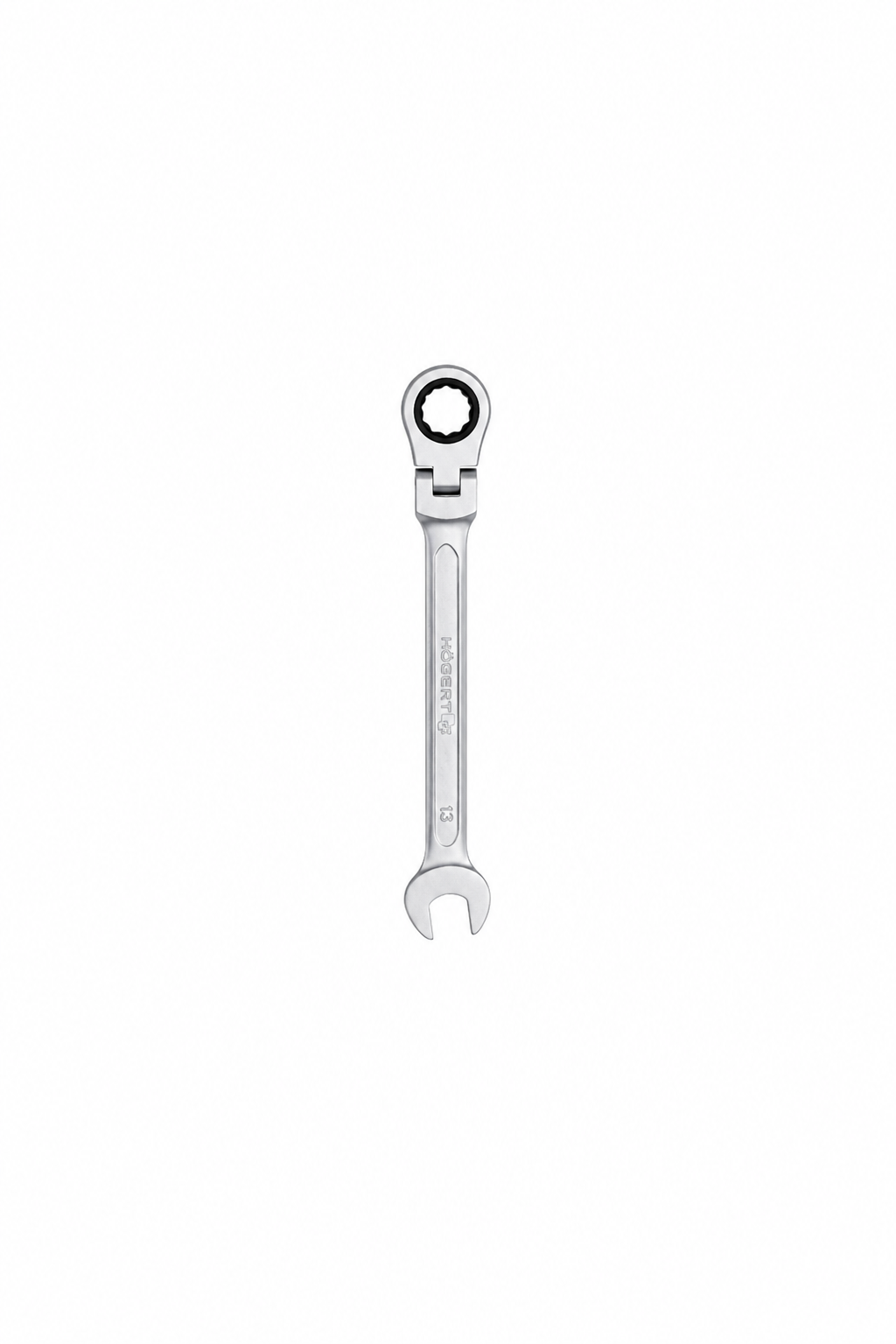 HOGERT HT1R052 Combination ratchet spanner with flex head, CrV steel, 12 mm, 72T◻◻