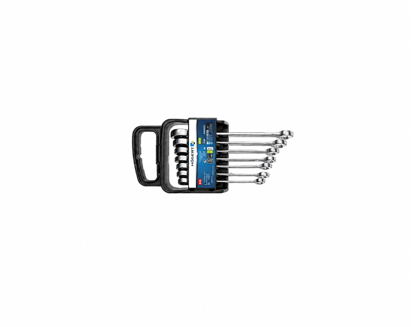 HOGERT HT1R397 Combination ratchet spanners set, 7 pcs, 10-19 mm