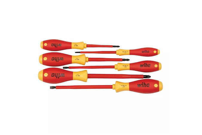 Wiha 32092 6-Piece Insulated SoftFinish Screwdriver Set – Slotted & Phillips